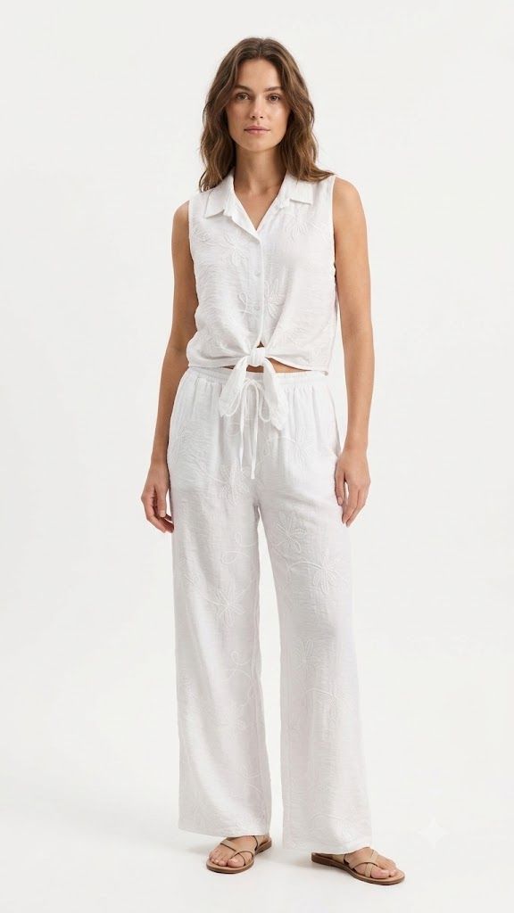 Boho Botanical Drawstring Pant